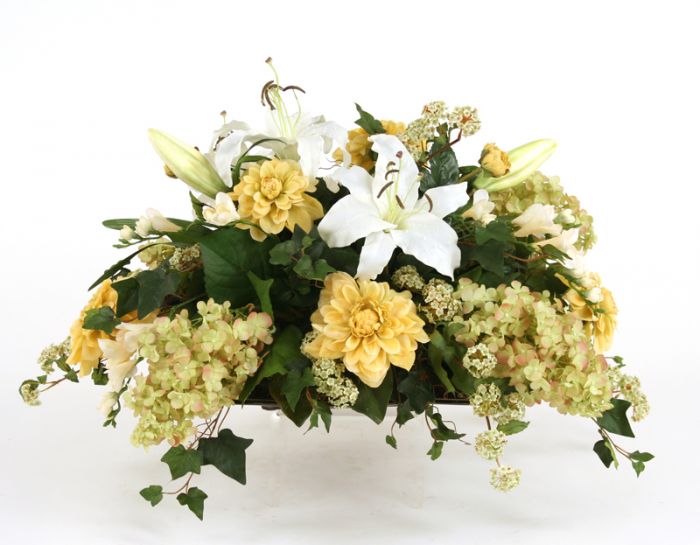 Lilies Dahlias Hydrangeas Spirea Topper bouquet