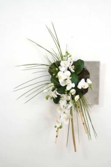 7571LA# Wall Hanging Orchids Bamboo Grass Bouquet