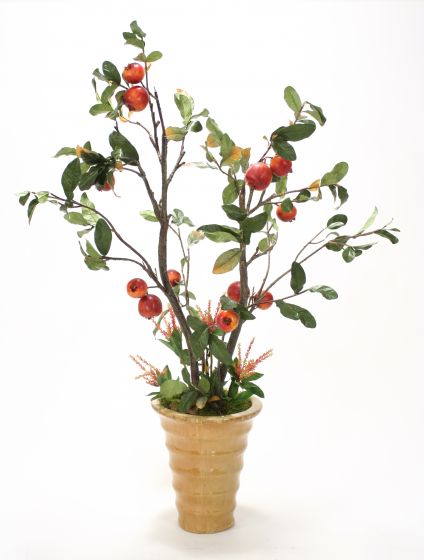 9833# - Pomegranate Tree Tuscan Gold Vase