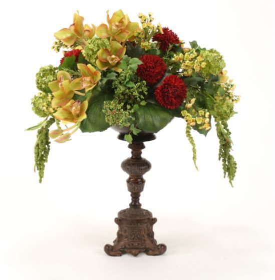 Green Orchids Berries Snowballs Bouquet