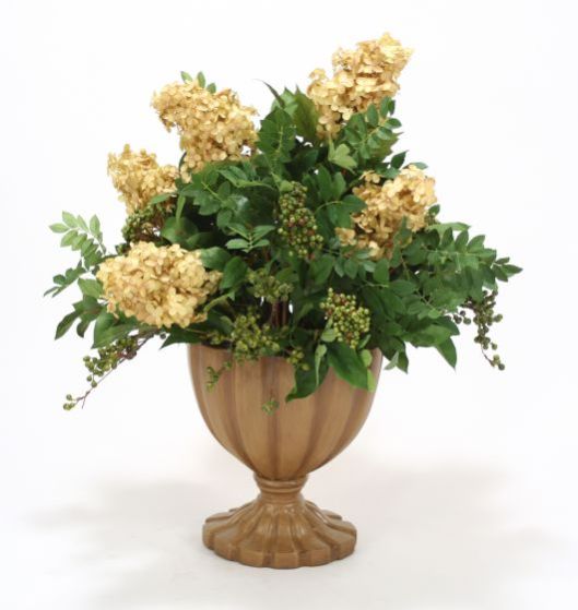 Ivory Basil Hydrangeas Berries Bouquet