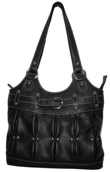 Fashionable Ladies Leather Handbags Black Colour