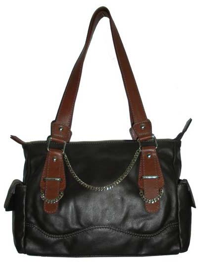 Fashionable Ladies Leather Handbags Brown Colour