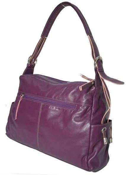 Fashionable Ladies Leather Handbags Purple Colour