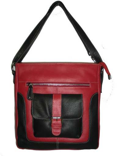 Fashionable Ladies Leather Handbags Red Colour