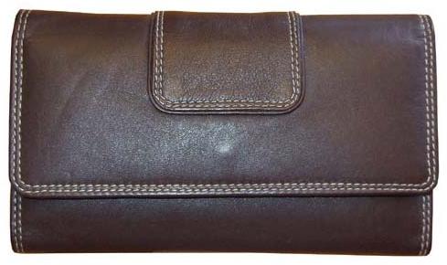 Leather Hand Purse Brown Colour