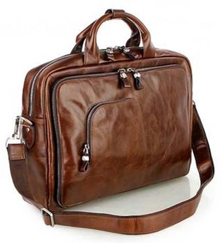 Fashionable Men Leather Handbags Brown Colour