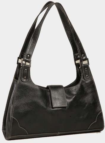 Ladise Lather Hand Bags Black  Colour