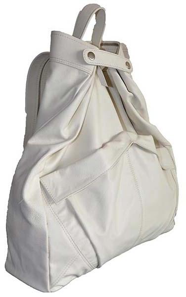 Leather Backpack Bags White Colour