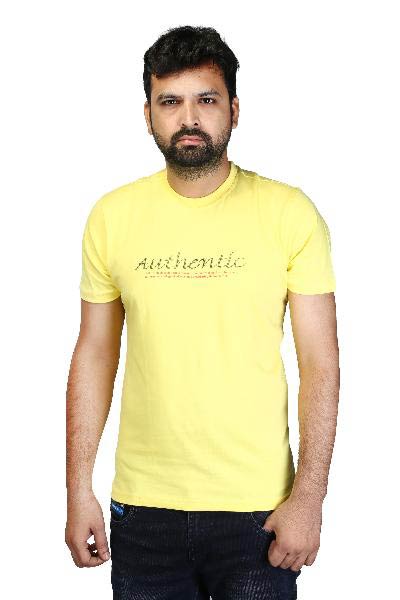 Nalini  Men's  Round Neck T-Shirt Yellow Colour