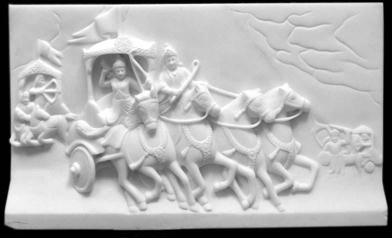 Mahabharat  Rath Carving On Marble Slab