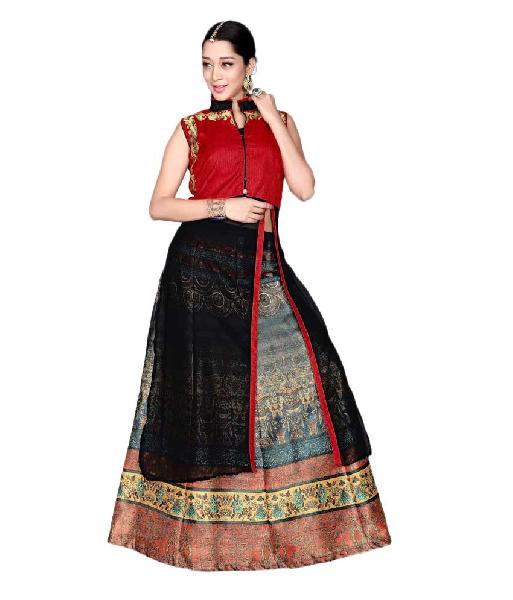 Designer Black Colour Partywear Unstitched Dress Material With Embroidered Work MFD-27
