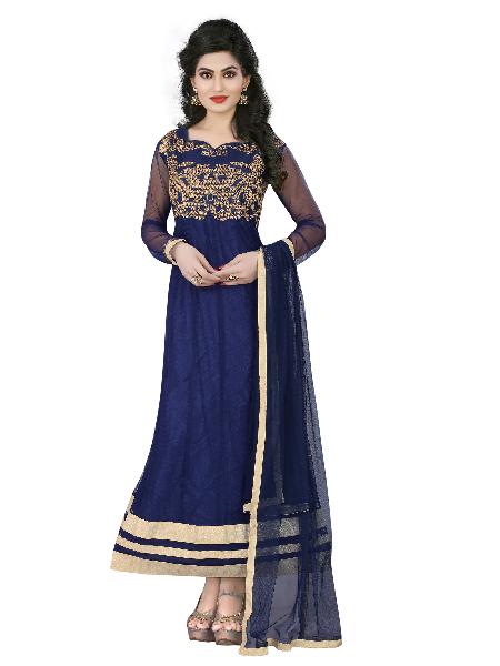 Partywear Unstitched Dress Material With Embroidered Work MFD-24