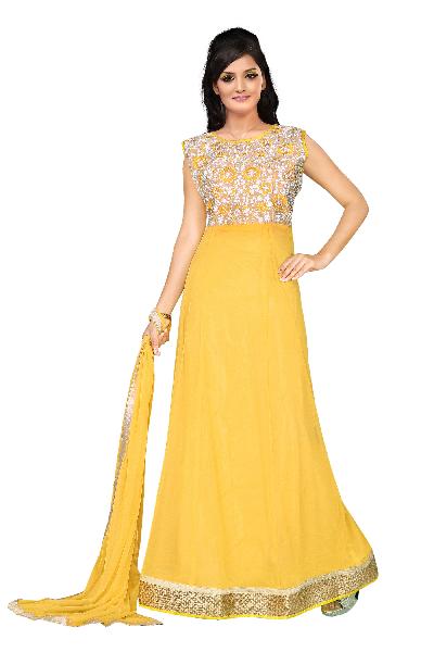 Partywear Unstitched Dress Material With Embroidered Work MFD-18