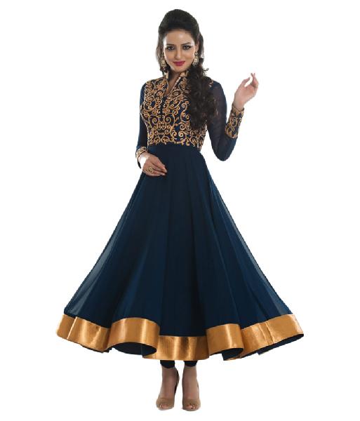 Partywear Unstitched Dress Material With Embroidered Work MFD-15
