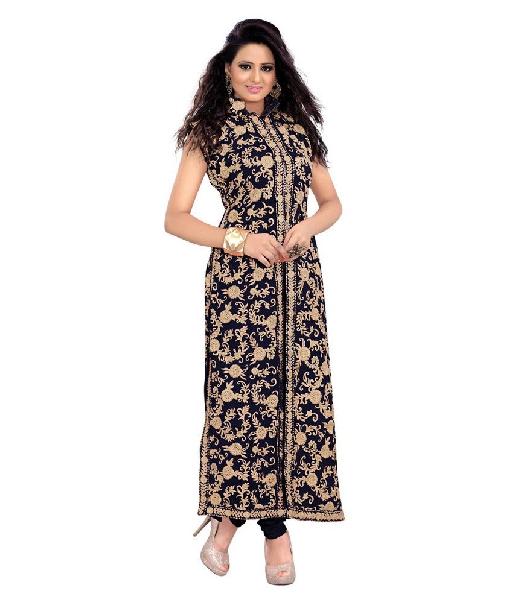 Partywear Unstitched Dress Material With Embroidered Work MFD-5