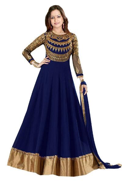Partywear Unstitched Dress Material With Embroidered Work MFD-3