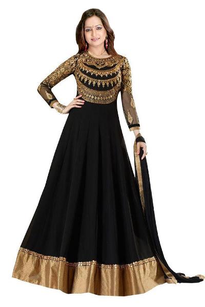 Partywear Unstitched Dress Material With Embroidered Work MFD-2