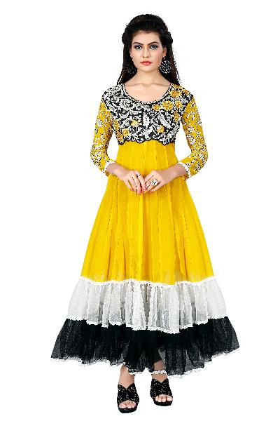 Partywear Unstitched Dress Material With Embroidered Work MFD-1