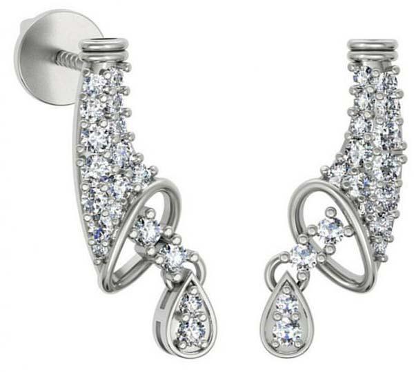 Designer Silver Diamond Earrings
