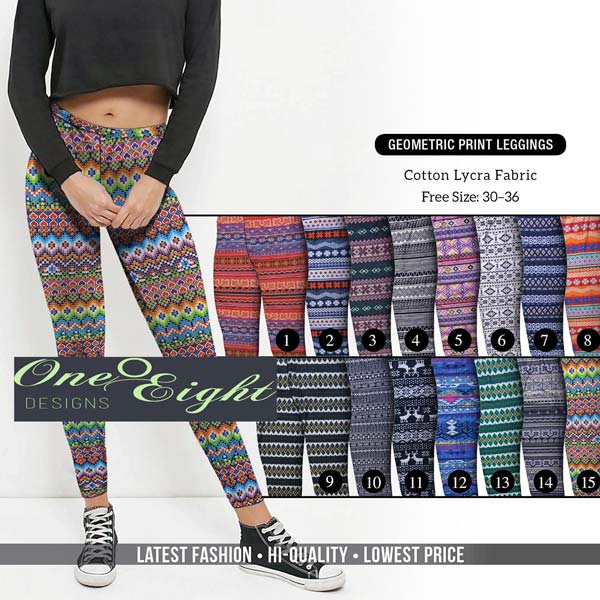 Cotton Multicolor Ladies Printed Leggings, Size: Free Size at Rs