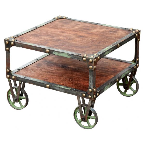 Industrial Coffee Table With Wheels