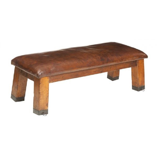 Jockeys Style Leather Ottoman