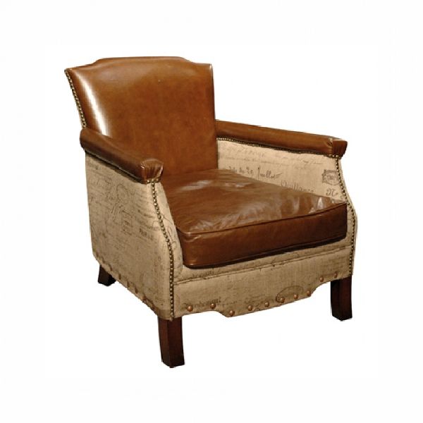 Leather Canvas Armchair