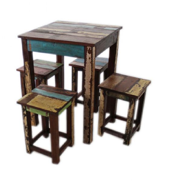 Reclaimed Table with Stools