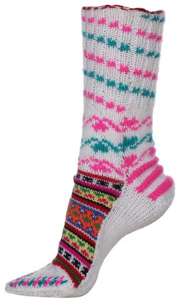 Hand Knitted Woolen Designer Crew Cut Socks