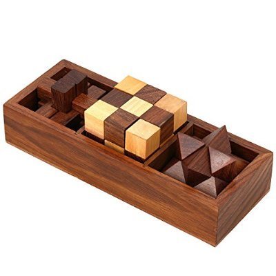 3 in 1 Small Wooden Puzzle Game