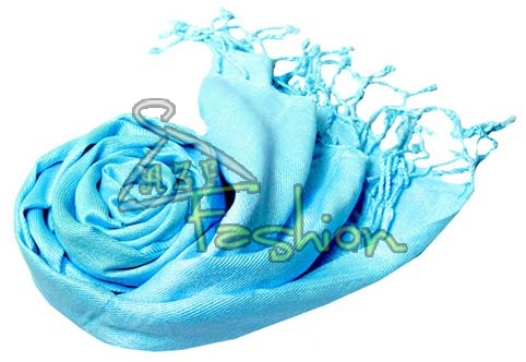 Womens Light Turquoise Viscose Shawls