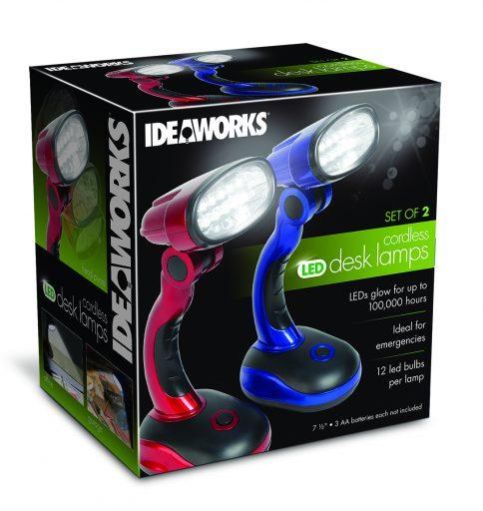 S/2 LED DESK LAMPS -RED/BLUE