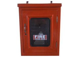Double Single Door Fire Hose Box, Color : Red