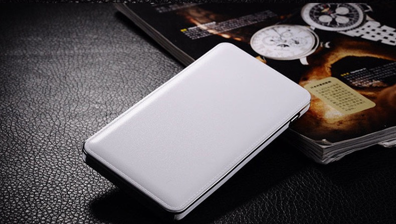 Fine Leather power bank, Color : Tan Brown, Snow White