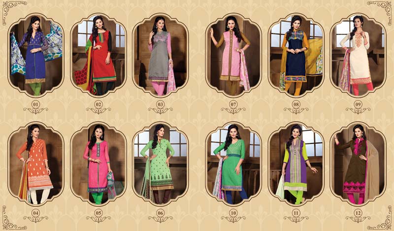 Dairy Don-3 Long Chanderi Cotton Dress Material