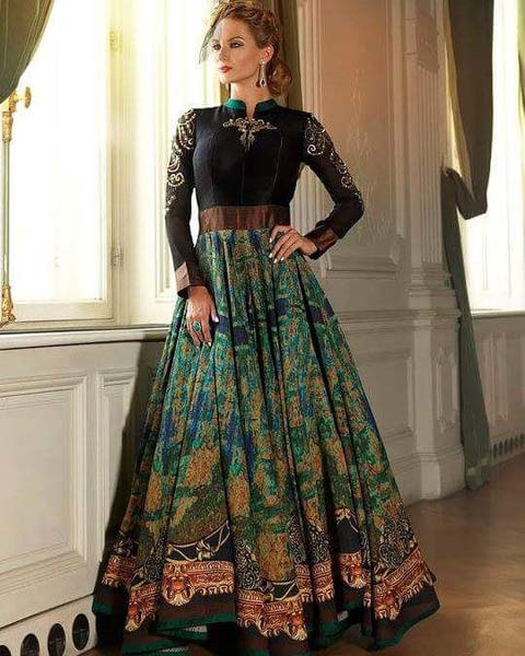 FB-6538 Long Banglori Silk Anarkali Salwar suit