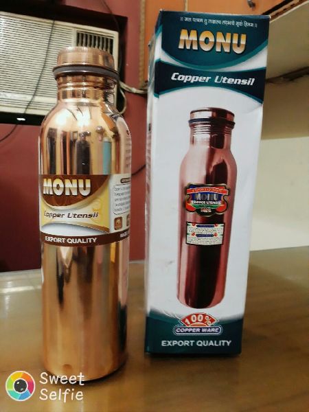 Copper Bottle Without Joint, Certification : iso