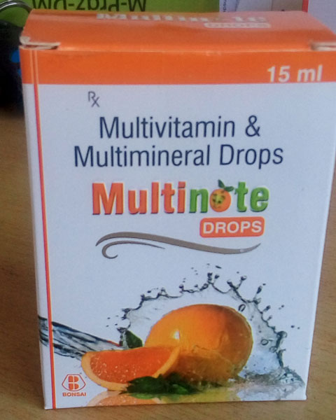 Multivitamins drops, Form : Liquid