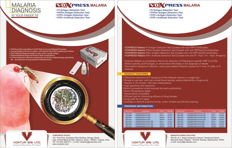 Voxpress Malaria Pf/pv Antibody Test