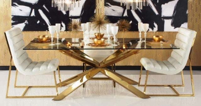 Brass Brass Designer Dining Table Set