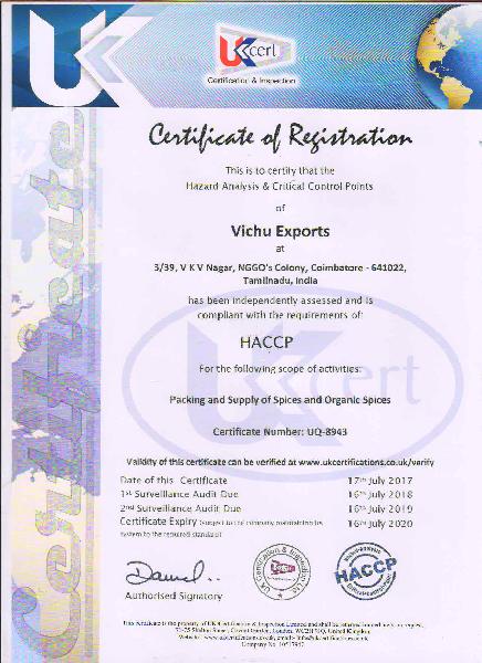 Services HACCP CERTIFICATION from Coimbatore Tamil Nadu India by