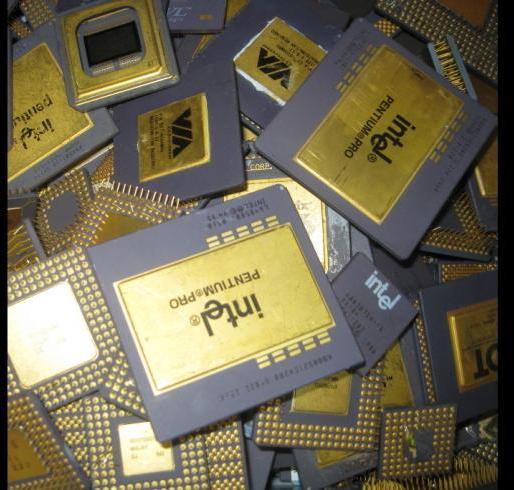 Computer Ceramic Cpu Processor Gold Scrap