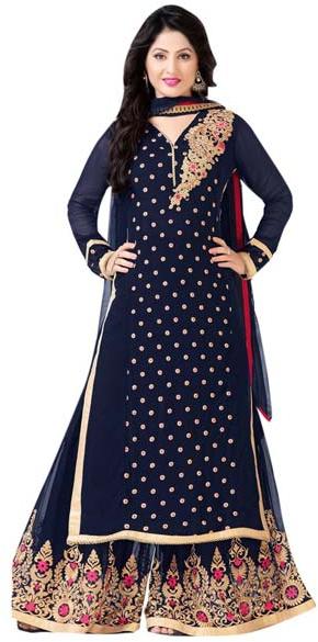 Embroidered Georgette Palazzo Suits