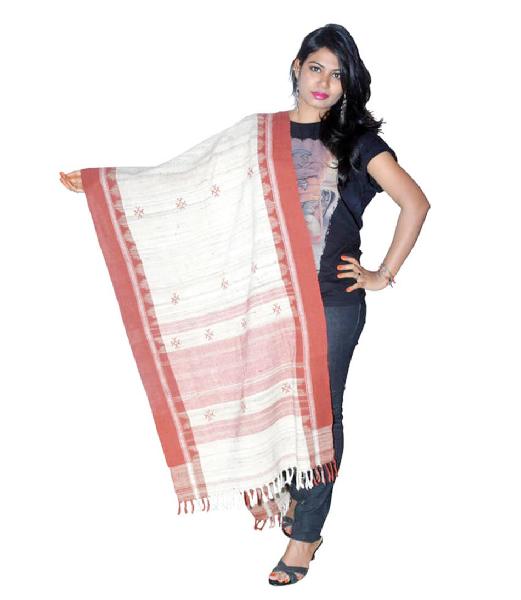 Kotpad Organic Dyed Cotton White Dupatta