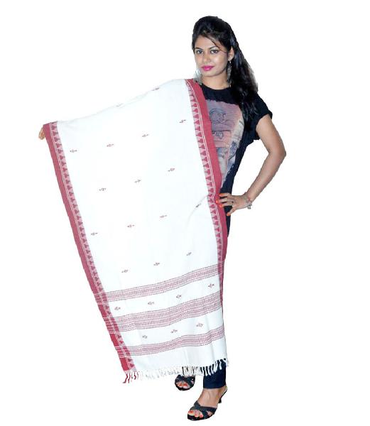 Kotpad Organic dyed Cotton White Dupatta on Sale