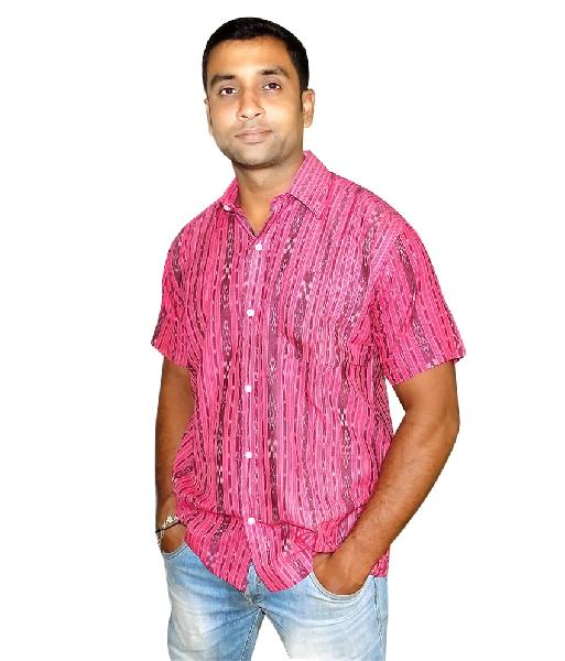 Pink Cotton Sambalpuri Shirt