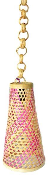 Creative Thought Bamboo Hanging Lamp big, Color : Pink
