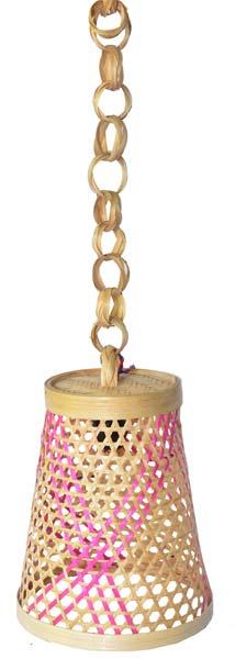 Creative Thought Bamboo Hanging Lamp, Color : Pink