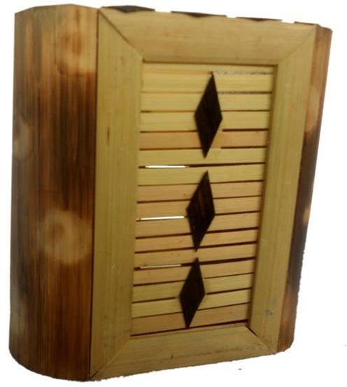 Creative Thought Bamboo Pen Stand 3, for Home decor, Size : 10x10 cm